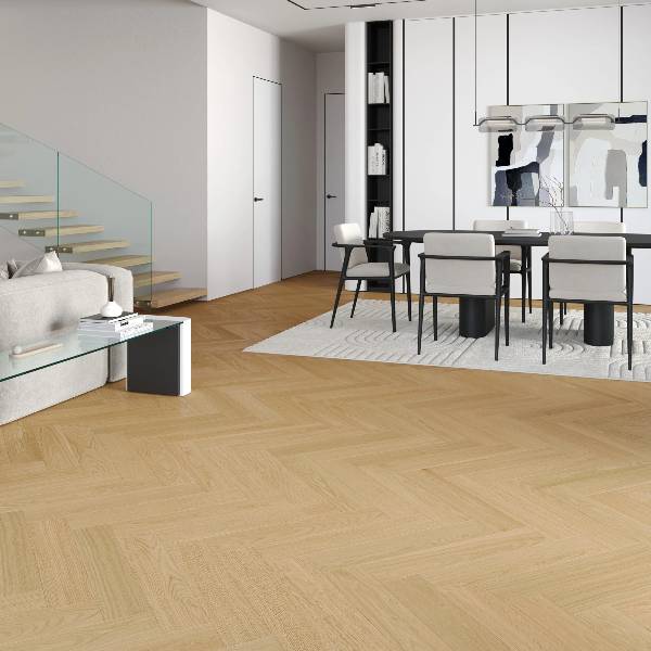 Cream Oak Herringbone